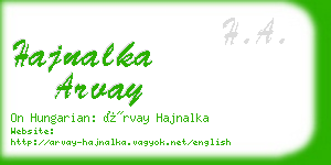 hajnalka arvay business card